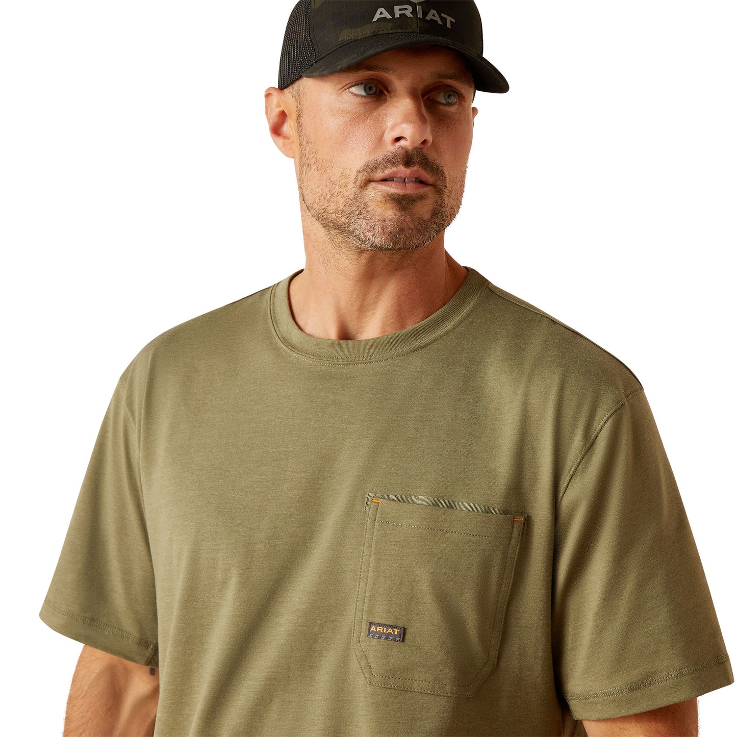 Ariat Men's Rebar Workman American Scream Sage Heather T-Shirt 10050812