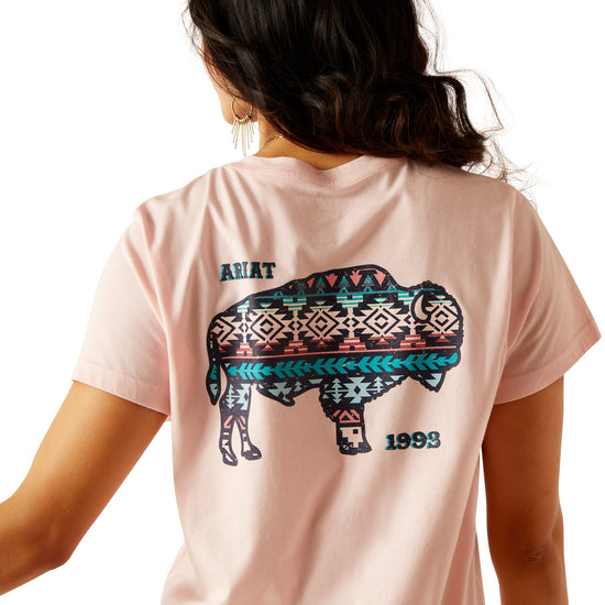 Ariat Ladies Granger Blushing Rose Buffalo Print T-Shirt 10048645
