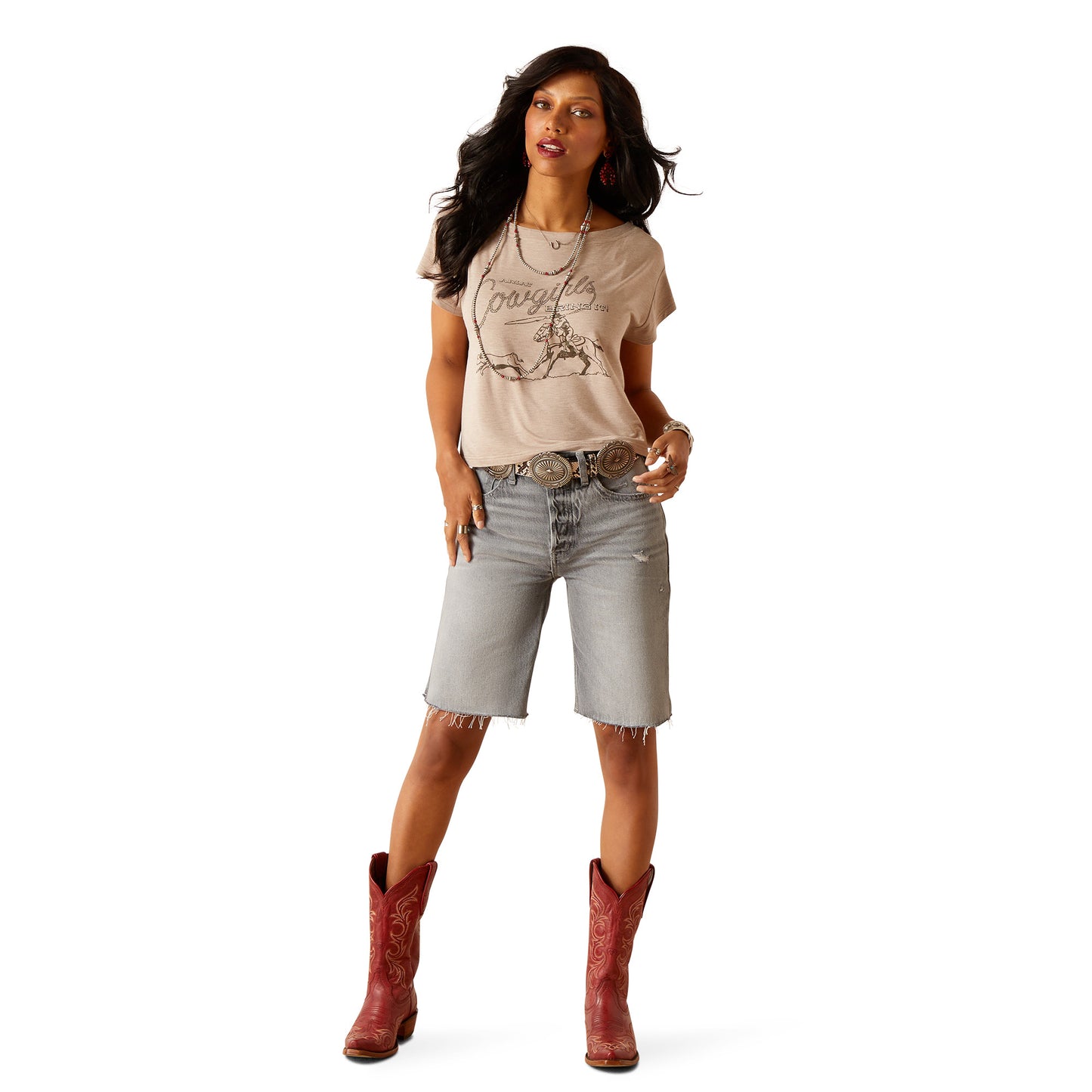 Ariat Ladies Savannah Heather Cowgirls Graphic T-Shirt 10048696