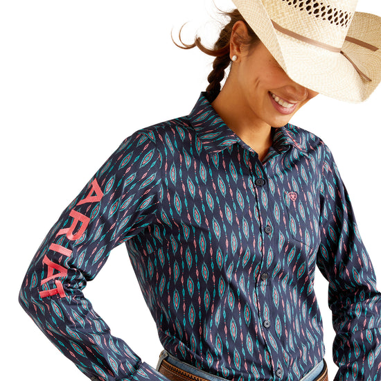 Ariat Ladies Team Kirby Stretch Backwoods Ikat Button Down Shirt 10048753