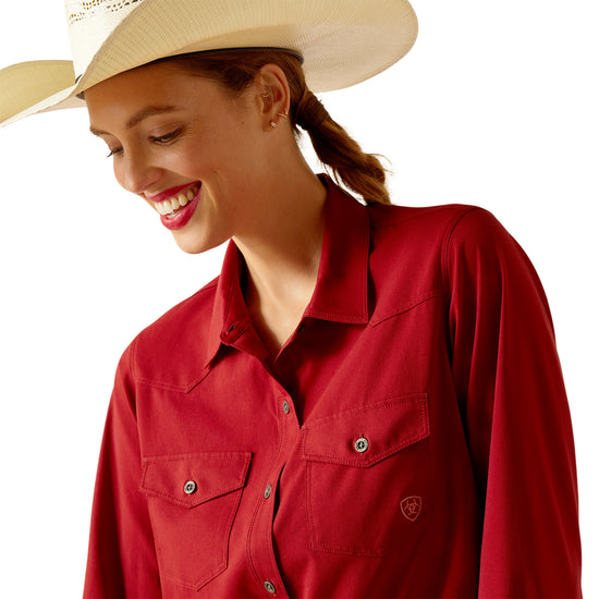 Ariat Ladies Western VentTEK Stretch Sun-Dried Tomato Shirt 10048775