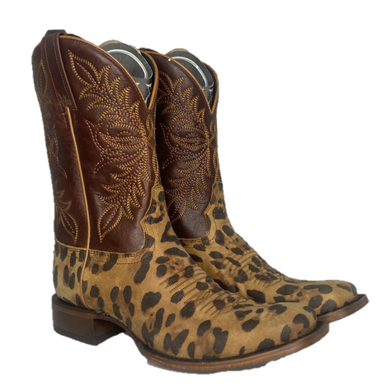 Caborca Silver® Ladies Chita Miel & Brown Square Toe Boots SL-MEA089