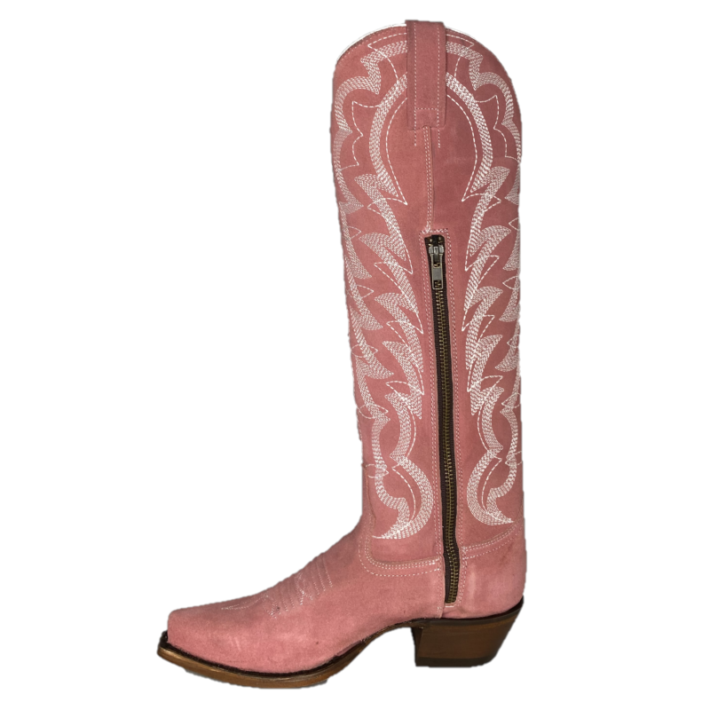 Caborca Silver® Tennessee Whiskey Gamuza Rosa Snip Toe Boots SLMAF056