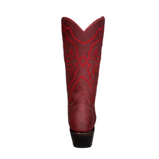 Corral Youth Girl's Red Embroidered Snip Toe Western Boots T0142