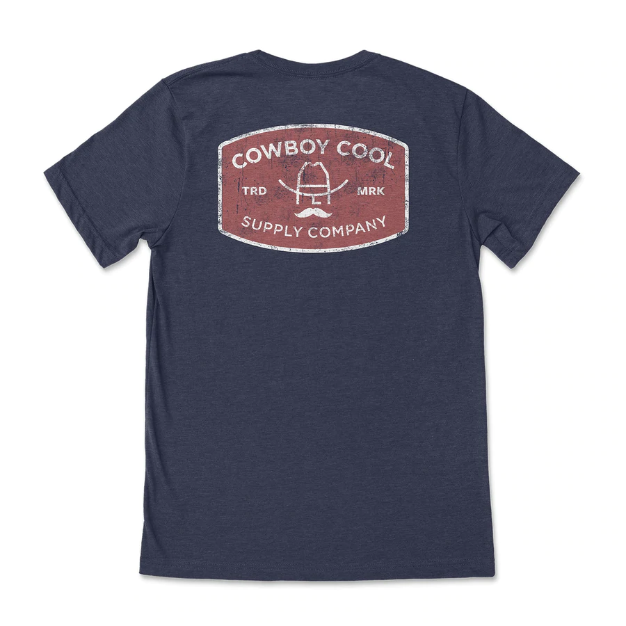 Cowboy Cool® Men's Buckle Heather Navy Short Sleeve T-Shirt T170
