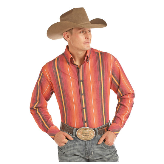 Panhandle Men's Long Sleeve Tuf Cooper Striped Button Down Shirt TCD2604