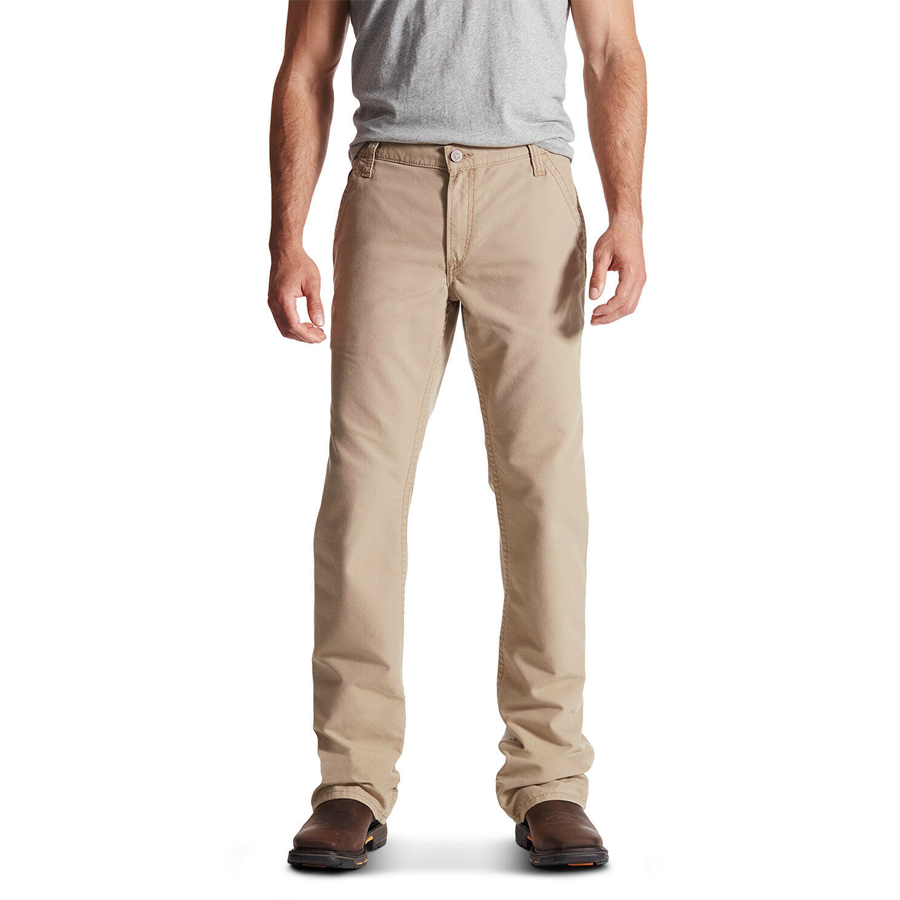 Ariat® Men's FR M4 Relaxed Workhorse Khaki Bootcut Pants 10017227 ...