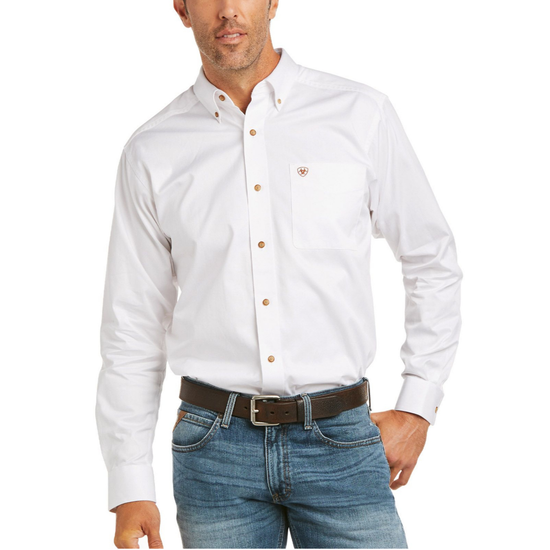 Ariat Men's Solid Twill White Button Down Shirt 10034230