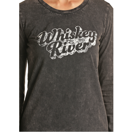 Rock & Roll Cowgirl® Whiskey River Long Sleeve Graphic T-Shirt 48T2382