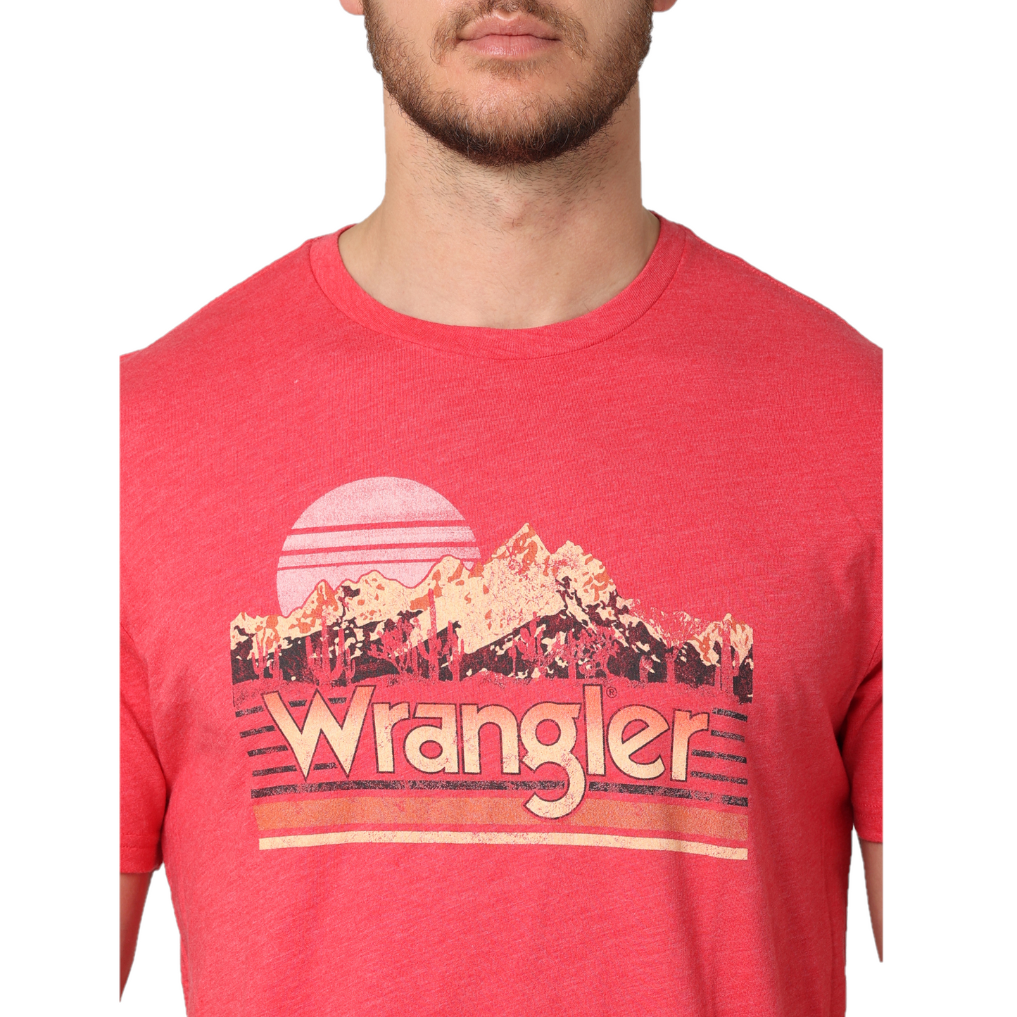 Wrangler Men's Mountain & Sunset Red Heather Graphic T-Shirt 112315023