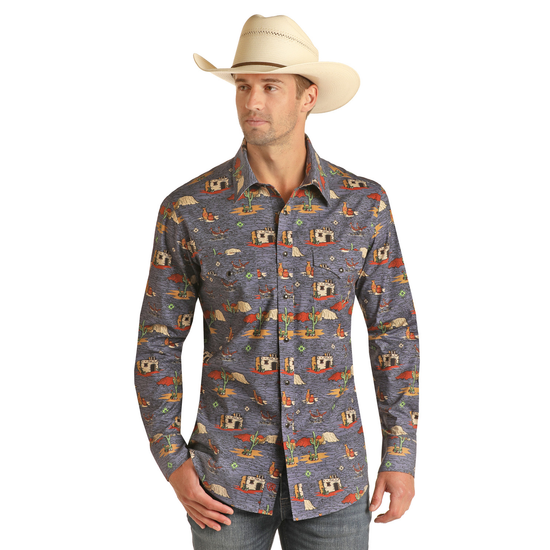 Rock & Roll Cowboy® Men's Conversational Snap Up Shirt RRMSOSRZ7X-45