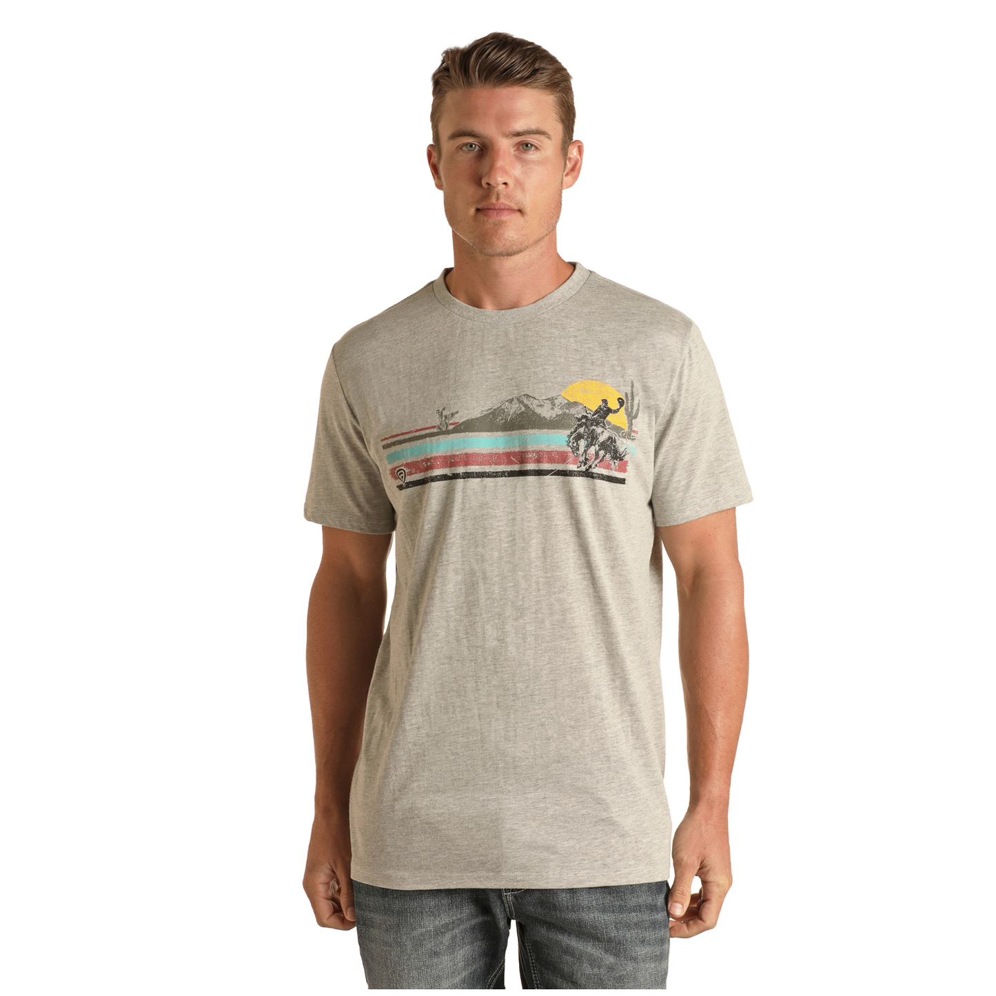 Rock & Roll Cowboy® Men's Desert Graphic Short Sleeve T-Shirt P9-3086