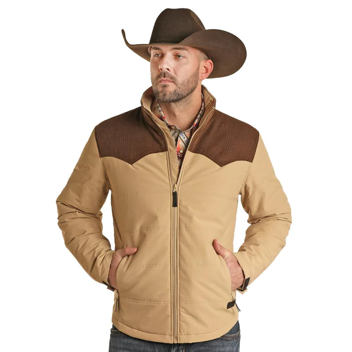 Rock & Roll Denim Men's Vintage Tan Corduroy Yoke Jacket VM92C01948