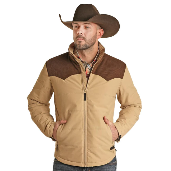 Rock & Roll Denim Men's Vintage Tan Corduroy Yoke Jacket VM92C01948