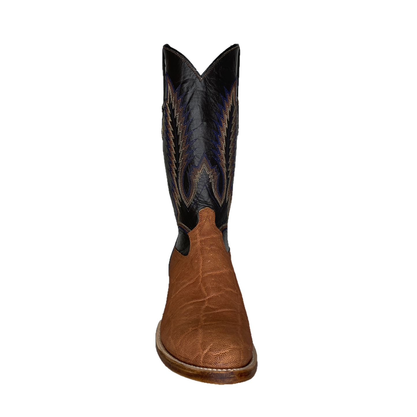 Cowtown Men's Tan Elephant Print Round Toe Western Boots W828