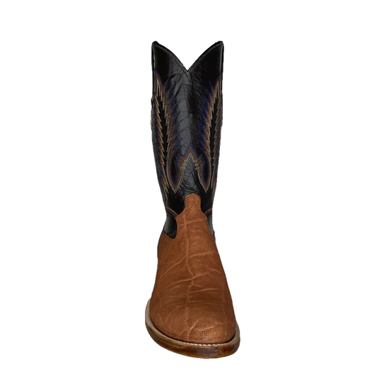 Cowtown Men's Tan Elephant Print Round Toe Western Boots W828