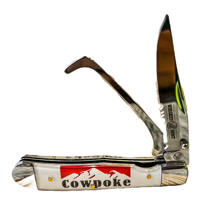 Whiskey Bent Cowpoke Hoofpick With Clip Pocket Knife WB20-10