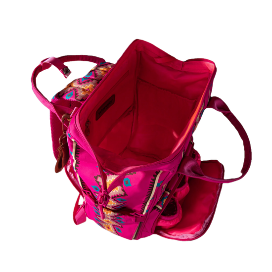 Wrangler Ladies Aztec Printed Brown Dual Sided Backpack WG2204-9110HPK
