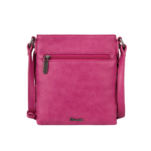 Wrangler Ladies Leather Fringe Denim Hot Pink Crossbody Bag WG44-8360HPK