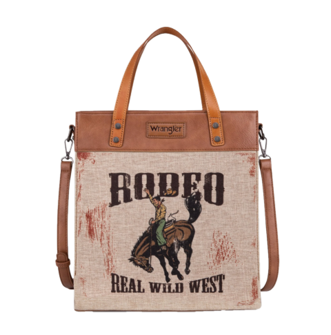 Wrangler Ladies Real Wild West Brown Crossbody Tote Bag WG54-8317BR