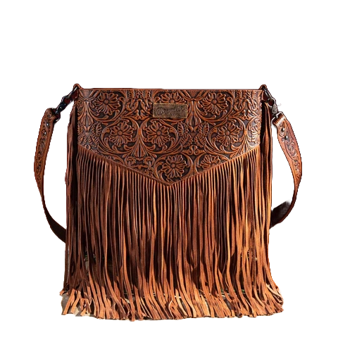 Wrangler Ladies Vintage Embossed Concealed Carry Brown Crossbody Bag WG63-G9360BR