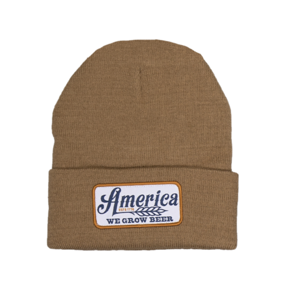 Rural Cloth We Grow Beer Patch Brown Beanie WGB-B04