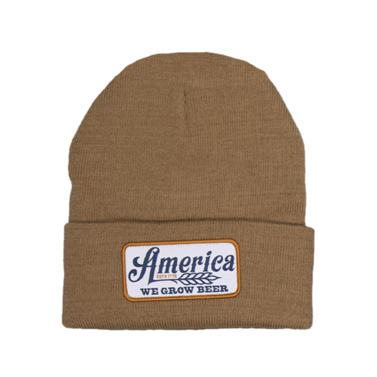 Rural Cloth We Grow Beer Patch Brown Beanie WGB-B04