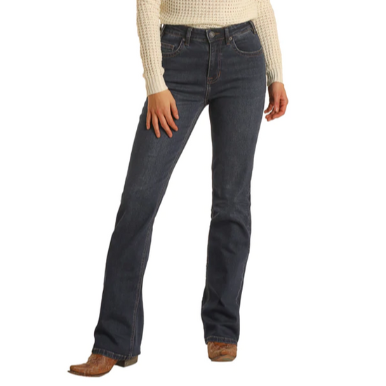 Rock & Roll Cowgirl® Ladies High Rise Dark Wash Bootcut Jeans WH-2707