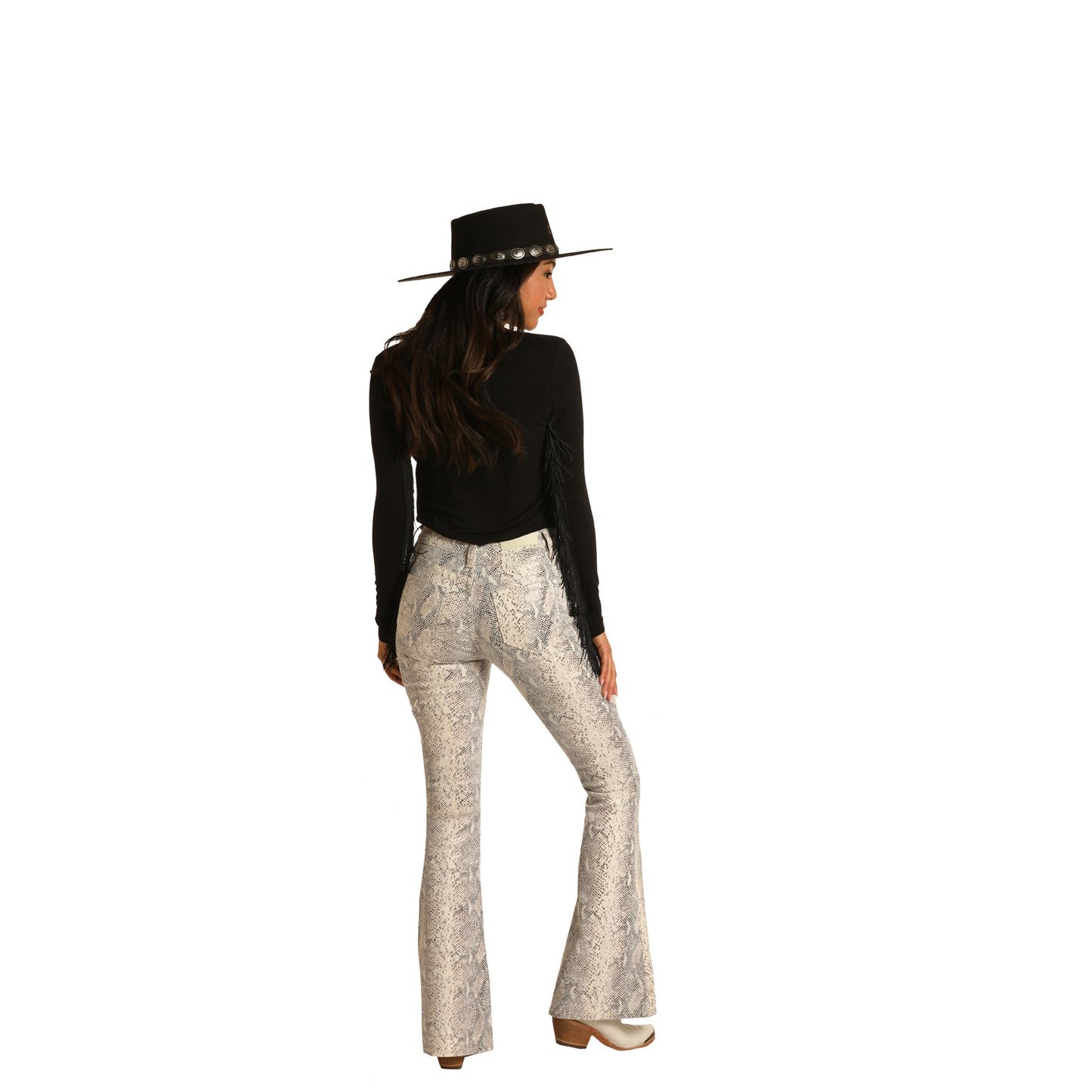 Rock & Roll Cowgirl® Ladies Snake Print High Rise Flare Jeans WHN6114