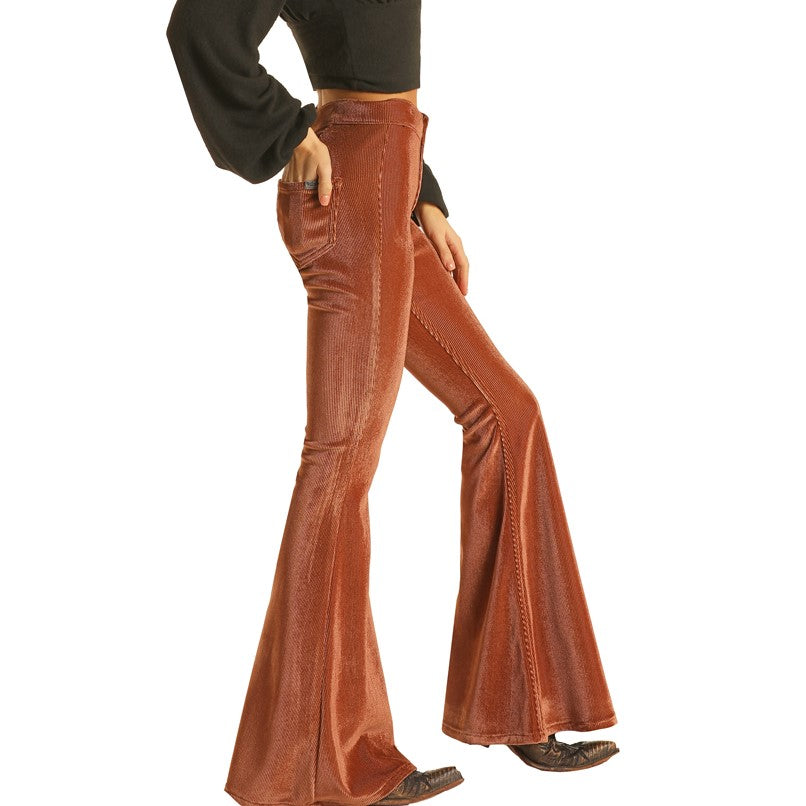 Rock & Roll Denim Ladies Bargain Bell Corduroy Copper Pants WPB2673