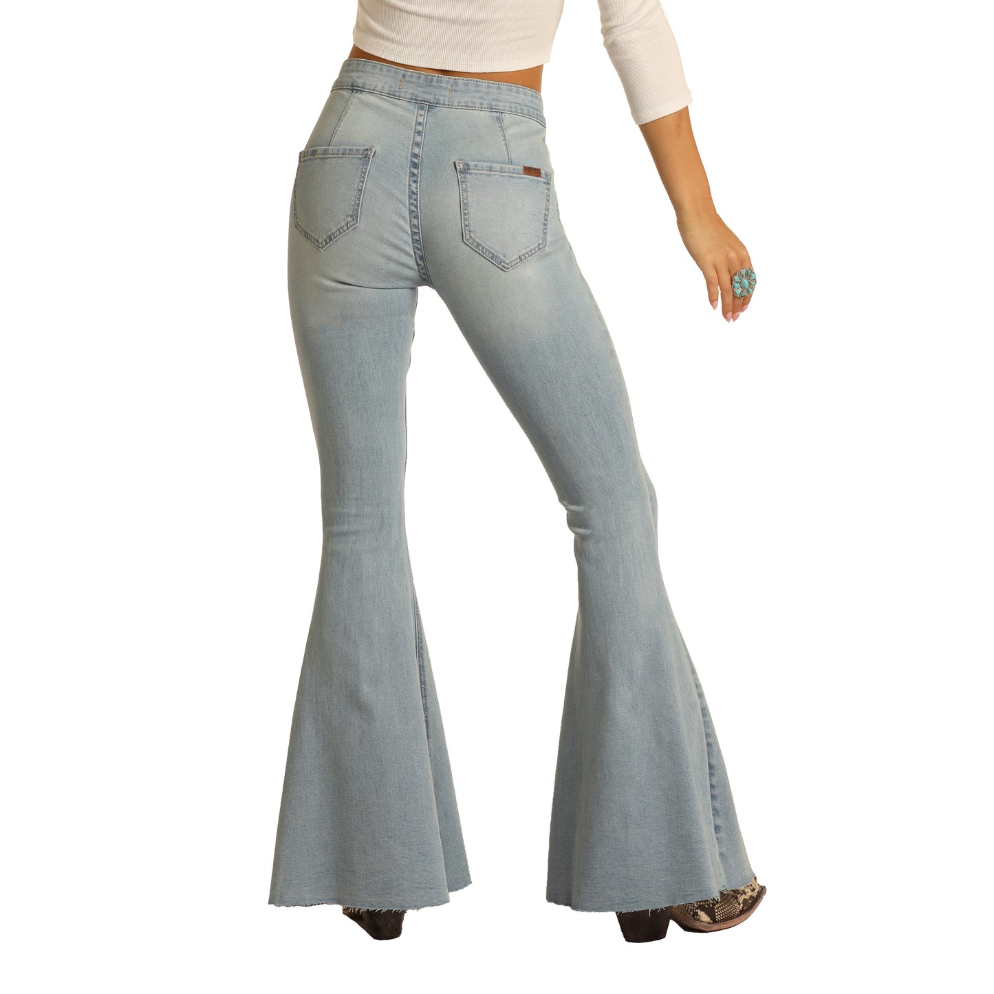 Rock & Roll Denim Ladies High Rise Light Vintage Jeans WPB9757