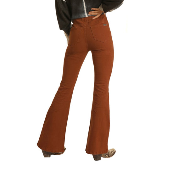 Rock & Roll Denim Ladies Bargain Bell Pecan Brown Flare Jeans WPH1709