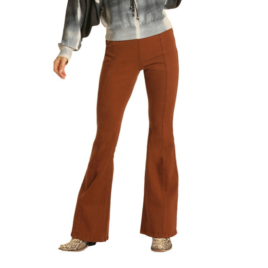 Rock & Roll Denim Ladies Bargain Bell Pecan Brown Flare Jeans WPH1709