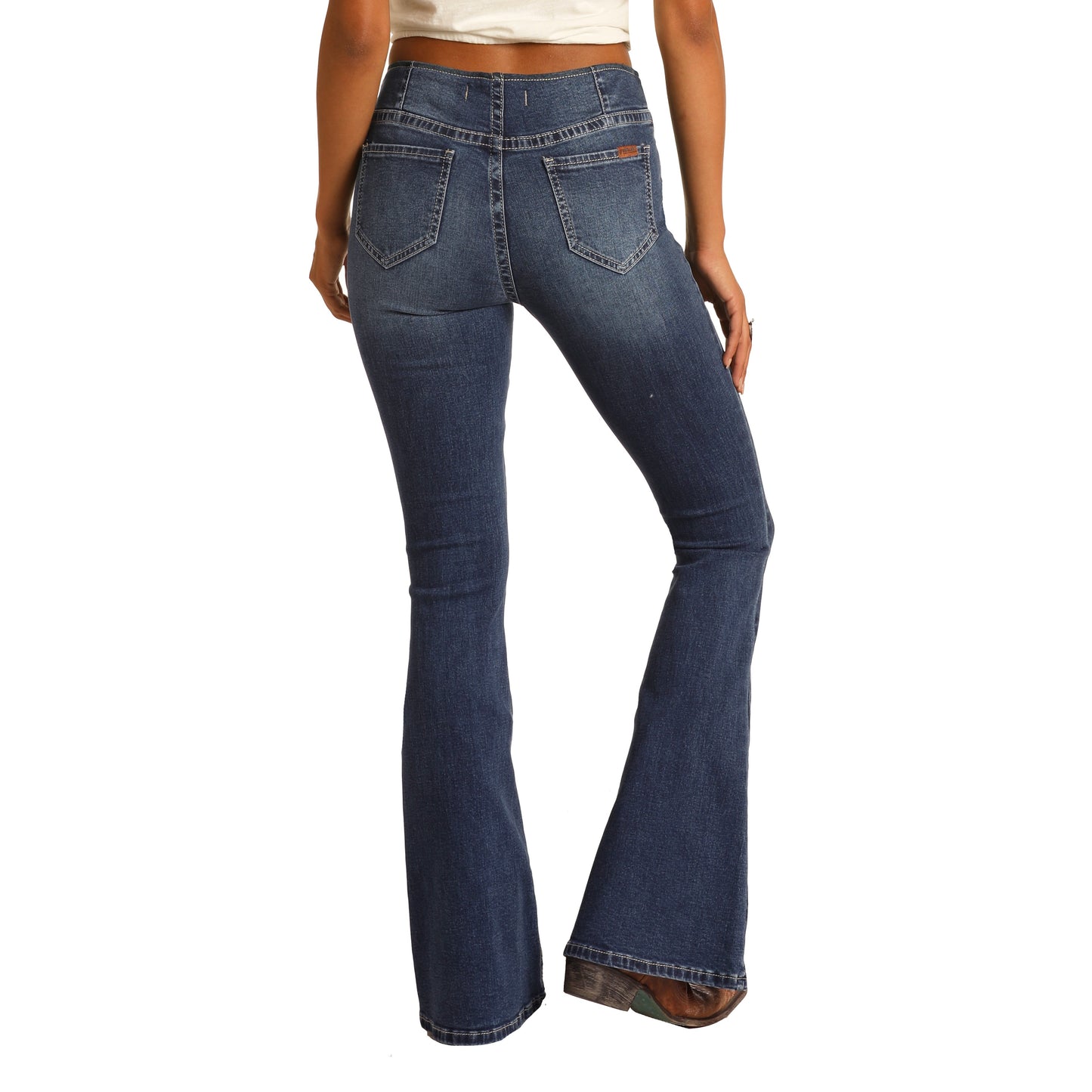 Load image into Gallery viewer, Rock &amp;amp; Roll Denim Ladies High Rise Pull On Bell Bottom Jeans WPH9754
