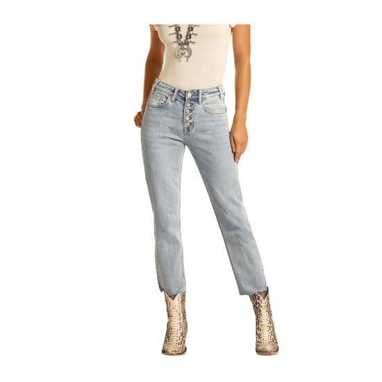 Rock & Roll Ladies High Rise Cropped Jeans WSC9797