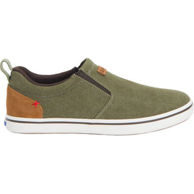 XTRATUF Men's Sharkbyte Canvas Olive Green Waterproof Slip On Shoes XSB300