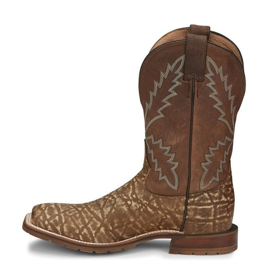 Tony Lama Men's Bowie Taupe Brown Elephant Print Leather Boots XT5103
