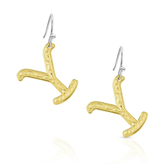 Montana Silversmiths® Ladies "Y" Yellowstone Brand Earrings YELER5153
