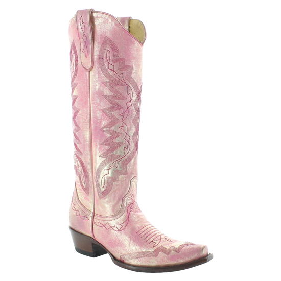 Yippie Ki Yay Ladies Peyton Tall Pink & Gold Western Boots YL347-8