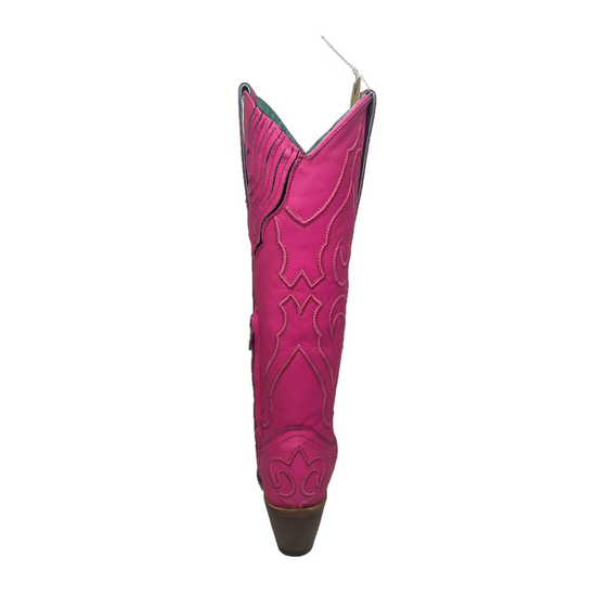 Corral Ladies Stitch Pattern & Inlay Snip Toe Fushia Tall Boots Z5157