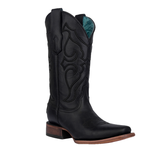Corral Ladies Full Black Embroidered Square Toe Boots Z5167