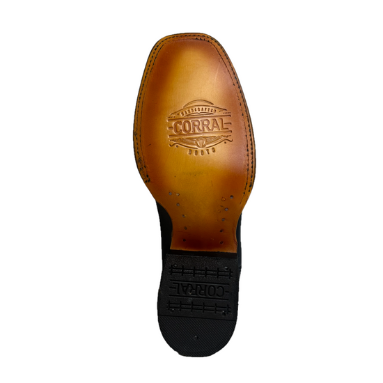 Corral Ladies Full Black Embroidered Square Toe Boots Z5167