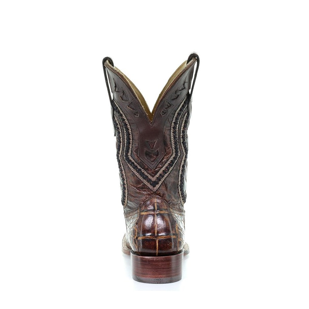 Corral Men's Brown Alligator Wide Square Toe Western Boots A3083