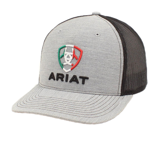 Ariat® Men's Mexican Logo Grey and Black Snapback Hat A300016506