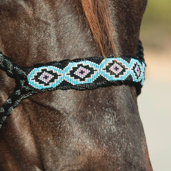 Professional's Choice Cowboy Braided Halter with 10' Lead Black/Blue