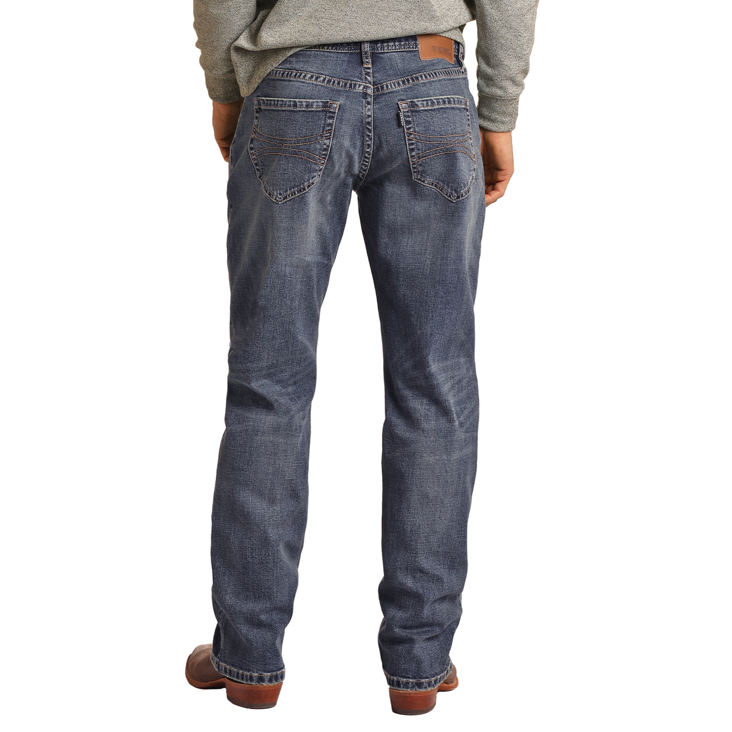 Rock & Roll Hooey Men's Double Barrel Stackable Bootcut Jeans HYMDTBR0