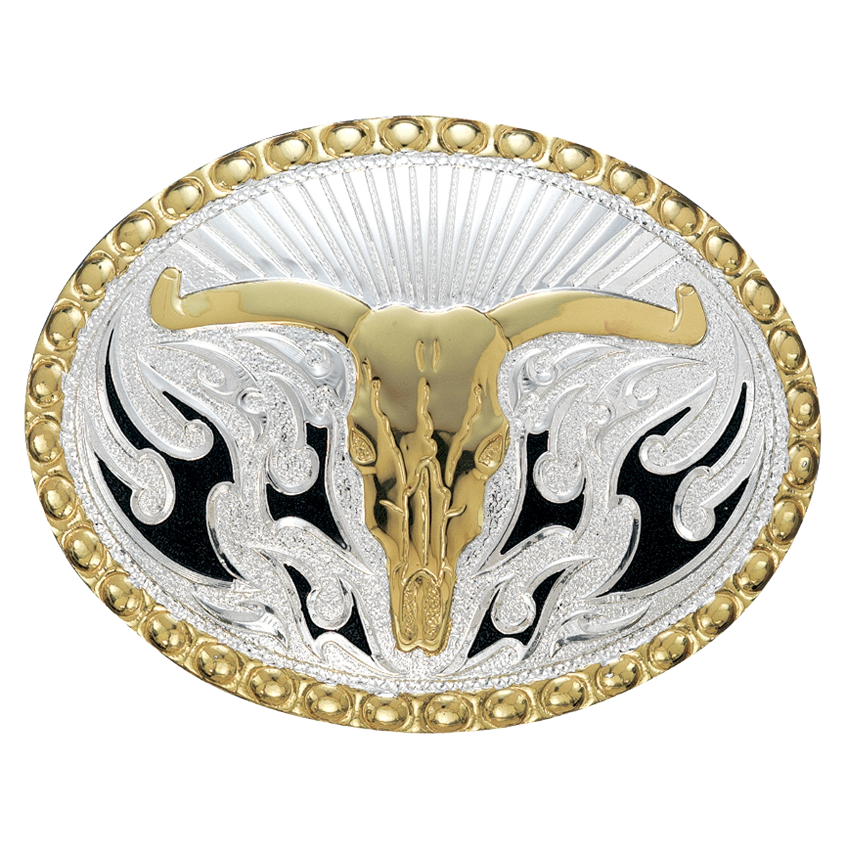 Crumrine Gold & Silver Longhorn Oval Buckle C11168