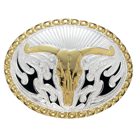 Crumrine Gold & Silver Longhorn Oval Buckle C11168