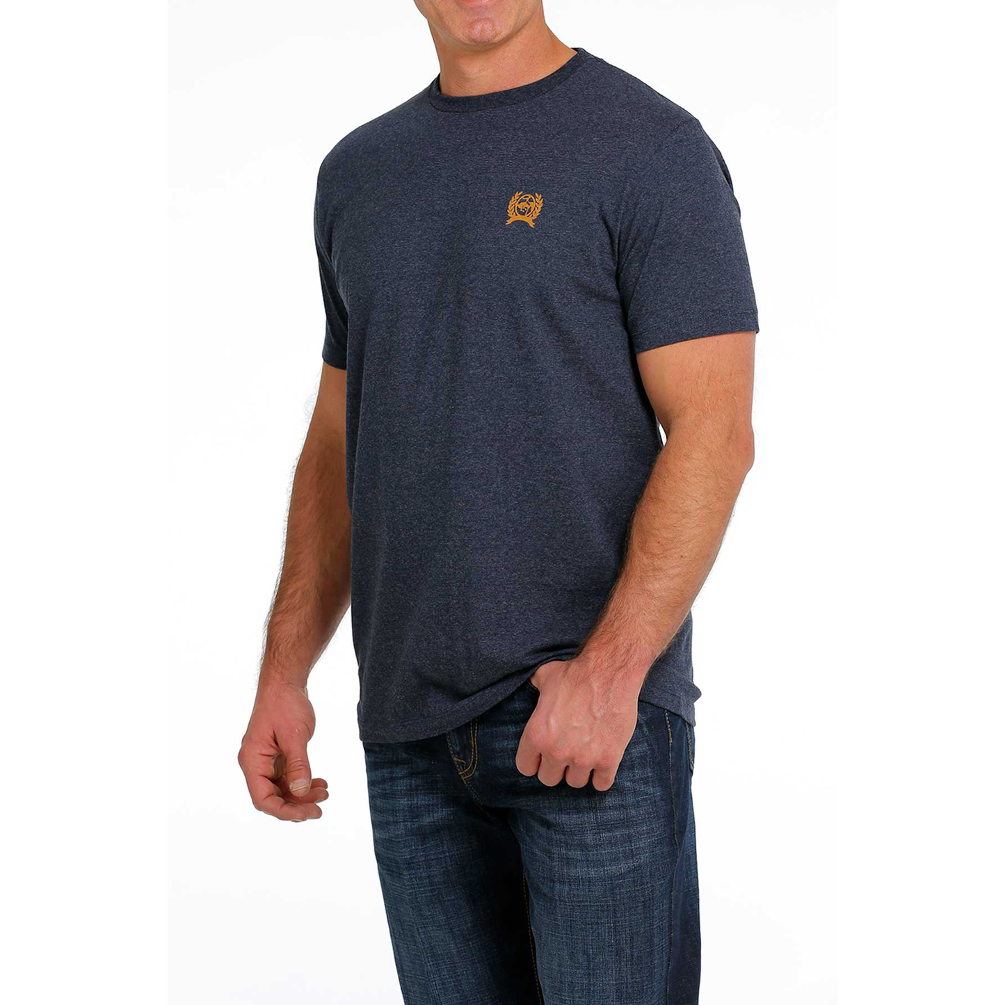 Cinch® Men's Graphic Logo Short Sleeve Heather Navy T-Shirt MTT1690521