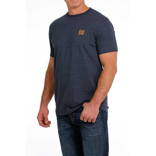 Cinch® Men's Graphic Logo Short Sleeve Heather Navy T-Shirt MTT1690521